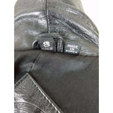 JCPenney Black Leather Maxi Motorcycle Biker Duster Long Trench Coat Womens S
