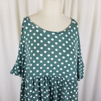 Suzanne Betro SB Polka Dot Print Empire Waist Twirl Swing Dress Womens 4X Plus