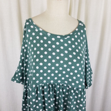 Suzanne Betro SB Polka Dot Print Empire Waist Twirl Swing Dress Womens 4X Plus