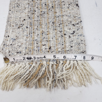 Vintage Studio Donegal Tweed Wool Knit Fringe Scarf Handcrafted Handwoven Tan