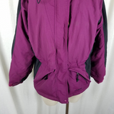 Vintage LL Bean Hooded Winter Snow Parka Jacket Womens S Thinsulate Raspberry