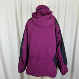 Vintage LL Bean Hooded Winter Snow Parka Jacket Womens S Thinsulate Raspberry