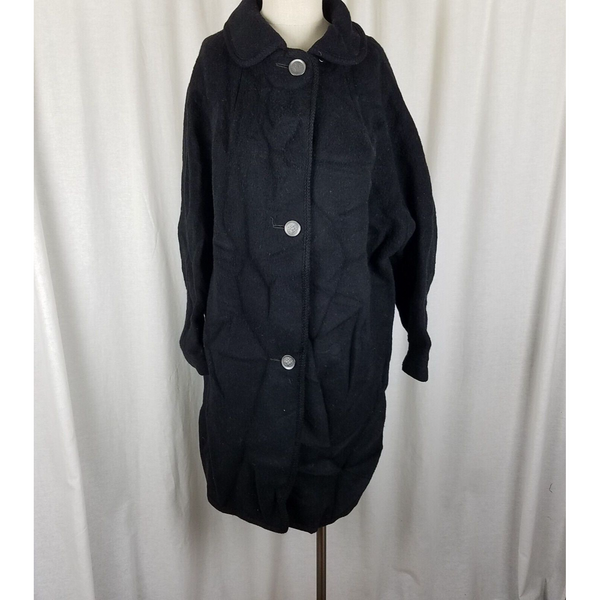 Vintage Ohrbach's 50s  Jackie O Mod MCM Check Wool Lined Peacoat Coat Womens 12