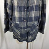 Bill Blass Wool Flannel Plaid Button Up Barn Jacket Shacket Womens L Vintage