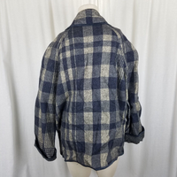 Bill Blass Wool Flannel Plaid Button Up Barn Jacket Shacket Womens L Vintage