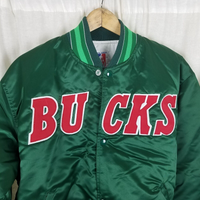 Milwaukee Bucks Vintage Starter Green Satin Bomber Jacket Mens M NBA 80s 90s USA