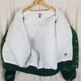 Milwaukee Bucks Vintage Starter Green Satin Bomber Jacket Mens M NBA 80s 90s USA