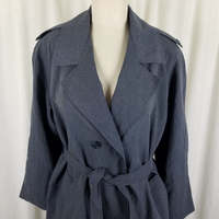 Vintage J&H Fashions Double Breasted Belted Military 70s Trench Coat Womens 8