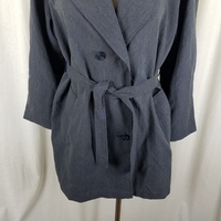 Vintage J&H Fashions Double Breasted Belted Military 70s Trench Coat Womens 8