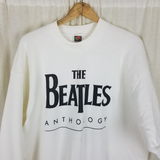 Vintage The Beatles Anthology Graphic Sweatshirt Mens XL Fruit of the Loom White