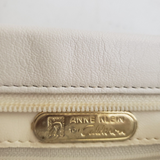 Anne Klein Calderon White Leather Shoulder Bag Handbag Purse Crossbody Clutch