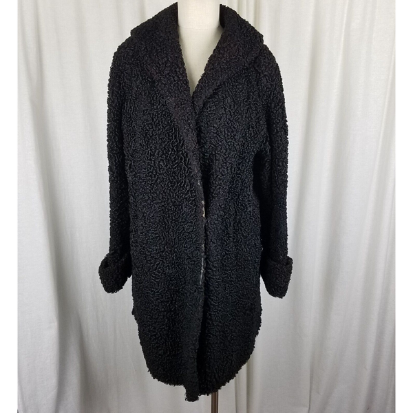 Vintage Schlosberg Persian Lambswool MCM Peacoat Coat Womens L Distressed Cutter