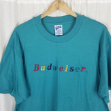 Vintage Budweiser King of Beers Embroidered Rainbow Pride TShirt Mens XL 90s USA