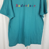 Vintage Budweiser King of Beers Embroidered Rainbow Pride TShirt Mens XL 90s USA