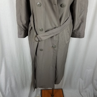Vintage Etienne Aigner Double Breasted Belted Military Spy Trench Coat Womens 8P