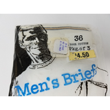 3 Pack Vintage Stedman Mens Briefs Ringer Underwear White 36 High Waisted 70s