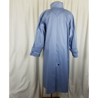 Vintage London Fog Wamsutta Funnel Neck Long Trench Coat Womens 6 Powder Blue