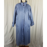 Vintage London Fog Wamsutta Funnel Neck Long Trench Coat Womens 6 Powder Blue