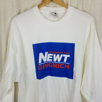 Newt Gingrich for President 2008 Campaign TShirt Mens 2XL Hanes Beefy-T LS