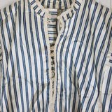 Antique French Satin Long Night Dress Shirt Mens Womens Unisex XS S Pinstripes