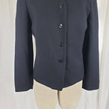 Vintage Talbots Collarless Mock Neck Multi Button Up Jacket Blazer Womens 8 USA