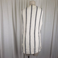 Vintage Cape Isle Knitters Vertical Striped Long Knit Sweater Vest Womens S 2199