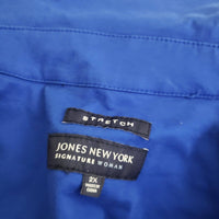 Jones New York Signature Fresh Blue Chambray Trucker Style Jacket Womens 2X Plus