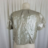 Kenneth Cole Reaction Expressive Metallic Linen Cropped Jacket Blazer Womens 10