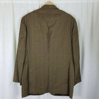 Vintage Belvest Barney's New York Plaid 120s Wool Sport Coat Blazer Jacket Mens size 42 Italy College Career Professional