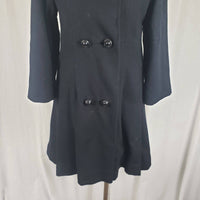 Vintage Aldenaire 50s 60s MCM Fur Collar Winter Wool Swing Peacoat Coat Womens S