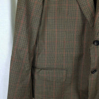 Vintage Belvest Barney's New York Plaid 120s Wool Sport Coat Blazer Jacket Mens size 42 Italy College Career Professional