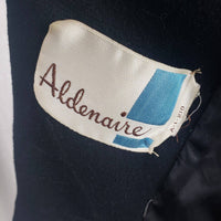 Vintage Aldenaire 50s 60s MCM Fur Collar Winter Wool Swing Peacoat Coat Womens S