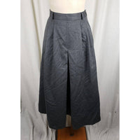 Vintage Laura Ashley Pure Wool Pleated Aline Twirl Skirt Womens 8 Charcoal Grey