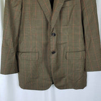 Vintage Belvest Barney's New York Plaid 120s Wool Sport Coat Blazer Jacket Mens size 42 Italy College Career Professional