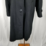 Vintage Jones New York Long Maxi Pure Wool Stroller Coat Peacoat Womens L Black