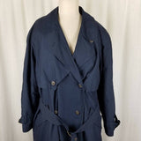 Misty Harbor Cape Top All Weather Cotton Belted Tie Sash Trench Coat Womens 16P