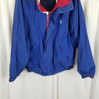 Nautica Reversible Spellout Windbreaker Jacket Mens M Racing Stripes Colorblock