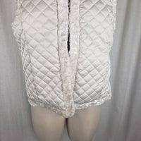 Ralph Lauren Faux Persian Fur Quilted Reversible White Vest Womens size L Plush