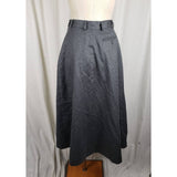 Vintage Laura Ashley Pure Wool Pleated Aline Twirl Skirt Womens 8 Charcoal Grey