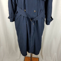 Misty Harbor Cape Top All Weather Cotton Belted Tie Sash Trench Coat Womens 16P