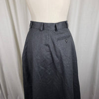 Vintage Laura Ashley Pure Wool Pleated Aline Twirl Skirt Womens 8 Charcoal Grey