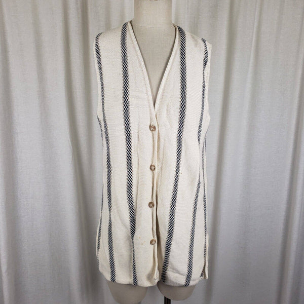 Vintage Cape Isle Knitters Vertical Striped Long Knit Sweater Vest