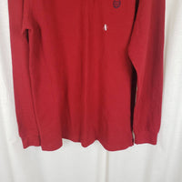 Chaps Ralph Lauren Waffle Henley 1/4 Zip Funnel Neck Long Sleeve Shirt Mens L