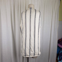 Vintage Cape Isle Knitters Vertical Striped Long Knit Sweater Vest Womens S 2199