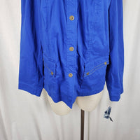 Jones New York Signature Fresh Blue Chambray Trucker Style Jacket Womens 2X Plus