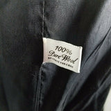 Vintage Jones New York Long Maxi Pure Wool Stroller Coat Peacoat Womens L Black