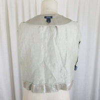 Kenneth Cole Reaction Expressive Metallic Linen Cropped Jacket Blazer Womens 10