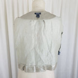Kenneth Cole Reaction Expressive Metallic Linen Cropped Jacket Blazer Womens 10