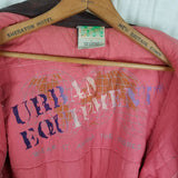 Vintage Urban Outfitters Denim Leather Bomber Jean Jacket Mens L Quilted Liner