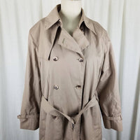 Vintage London Fog Maincoats Double Breasted Cape Top Trench Coat Womens 16P